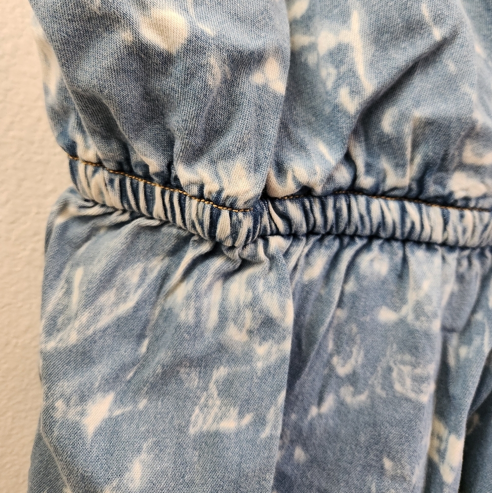 Anthropologie Porridge Blue Tie-Dye Denim Tank Top Women's Faux Wrap Medium NWT - Picture 9 of 11